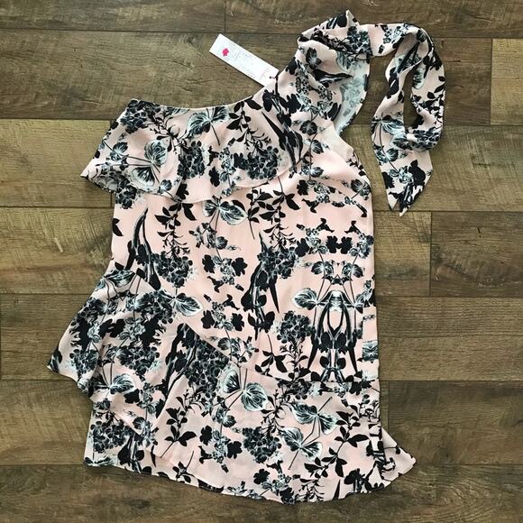 Parker One Shoulder Pearl Paradise Shift Dress NWT - Picture 2 of 5